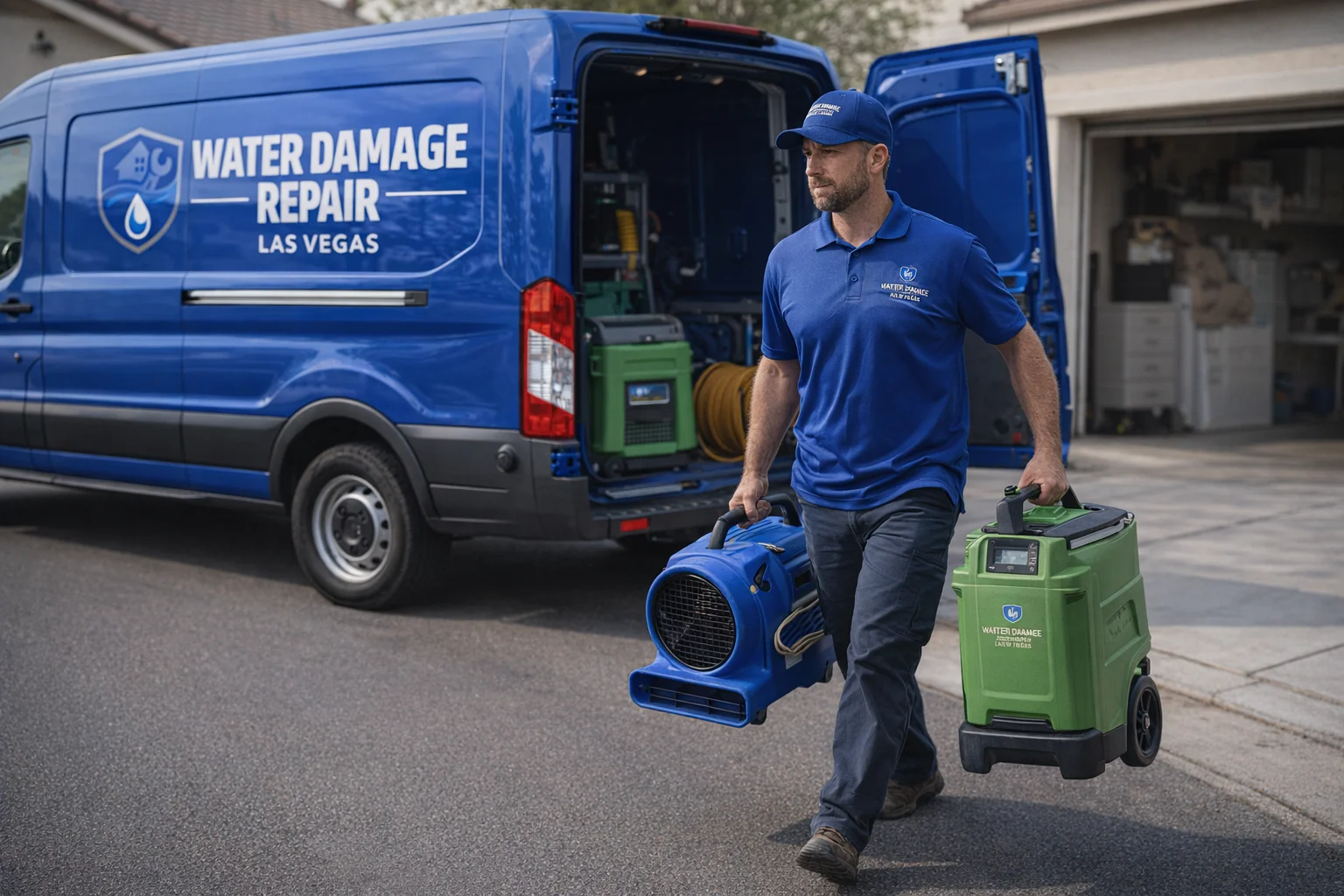Water Damage Repair Las Vegas - Technician Unloading